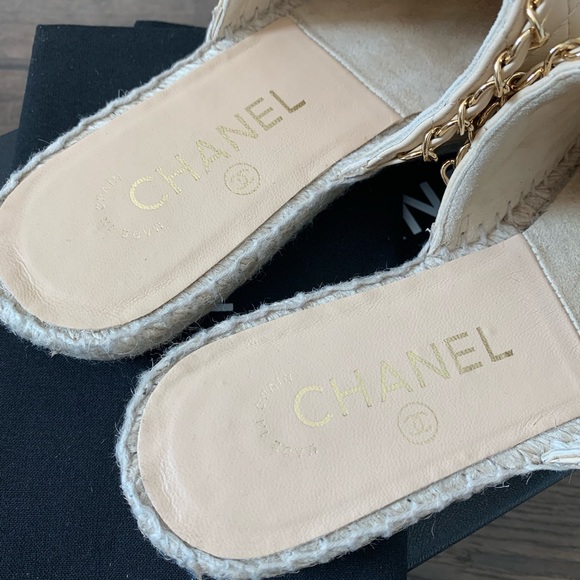 Chanel Quilted CC Espadrilles Mules - Picture 12 of 14